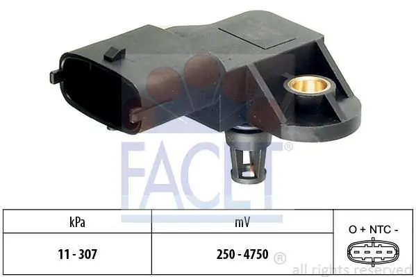 Датчик тиску наддуву (4 конт.) FIAT DOBLO/DUCATO 1.3D-3.0D 99- FACET 10.3082 (фото 1)