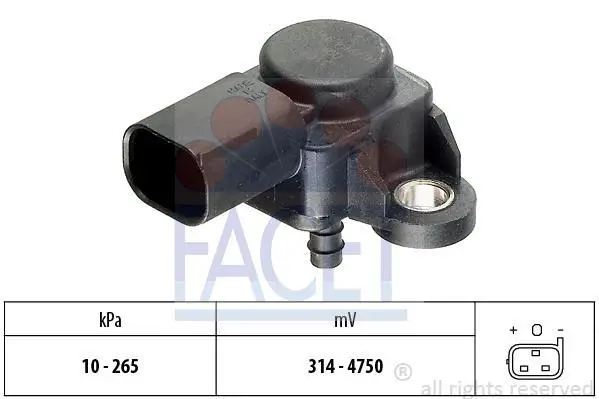 Датчик тиску наддуву (3 конт.) MB A,C,E (W168/W203/W210/W211) 0.8D-4.0D 95- FACET 10.3102 (фото 1)