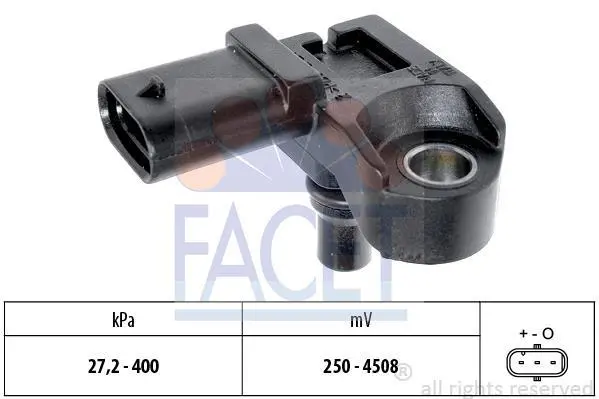 Датчик тиску наддуву (3 конт.) BMW 1(E87/F20)/3(E90/F30)/5(F10)/X3(E83) 1.5-3.0D 06- FACET 10.3210 (фото 1)