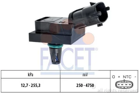 Датчик тиску наддуву Movano/Master 1.5-2.5DCI 00- FACET 10.3246