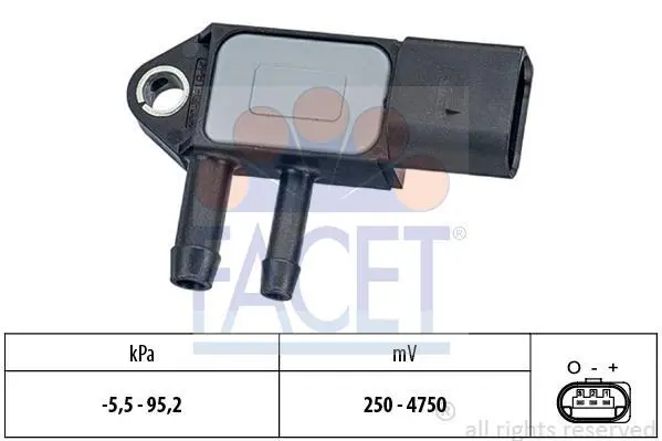 Датчик тиску вихлопних газів A4/A6/Leon/VW T5 1.9-6.0TDI 03- FACET 10.3263 (фото 1)