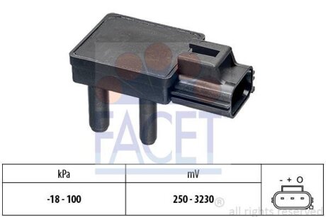 Фото датчик тиску випускних газів FACET 10.3332 Датчик тиску випускних газів FACET 10.3332