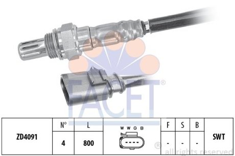 Лямбда-зонд VW Golf/Passat/Tiguan 1.2-2.0 TSI/TDI 12-> FACET 10.8199