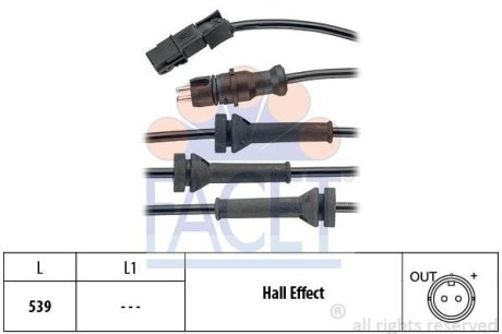 Датчик ABS MEGANE II, SCENIC II, GRAND SCENIC II 1.4-2.0 02-05 передн Л/Пр FACET 21.0054