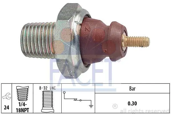 Датчик тиску оливи (0,3bar/1 конт./чорний)Transit/Escort/Mondeo 1.0-4.0 78-08 FACET 7.0011 (фото 1)