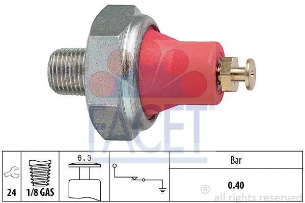 Датчик тиску оливи Toyota Hilux/Land Cruiser/Haice/Corolla/Carina/ Mazda 626/323 0.8-4.2 81- FACET 7.0016 (фото 1)