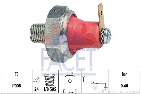 Датчик тиску оливи Mutsubishi Carisma/Colt/Galant/L200/Lancer/Pajero 1.6-2.5 91-15 FACET 7.0094 (фото 1)