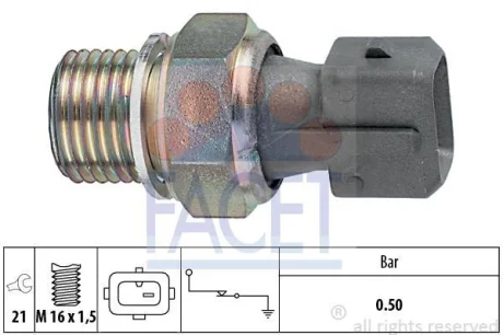 Датчик тиску оливи (0,5bar/1 конт./чорний) BERLINGO/JUMPER 1.5-3.0 88-03 FACET 7.0116