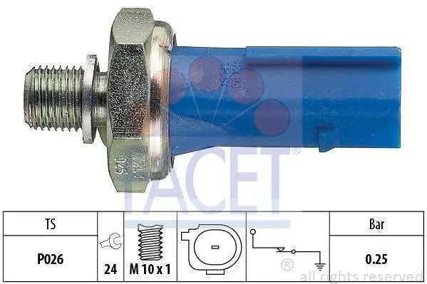 Датчик тиску оливи LT 2.5TDI (AGX/ANJ/APA/BBE/BBF) FACET 7.0133 (фото 1)