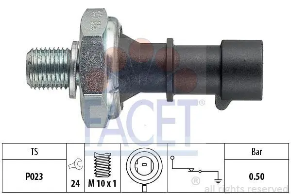 Датчик тиску оливи Opel Astra G, H, J, Combo/Chevrolet AVEO 1.0-1.8i 96- FACET 7.0141 (фото 1)
