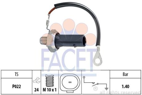Фото датчик тиску оливи FACET 7.0167 Датчик тиску оливи FACET 7.0167