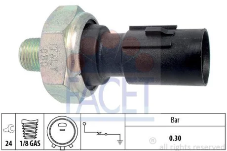 Датчик тиску оливи (0.3 bar) Hyundai i30/Santa Fe/Sonata/Tucson/ Kia Ceed/Sportage 1.4-3.5i/CRDI 07- FACET 7.0195