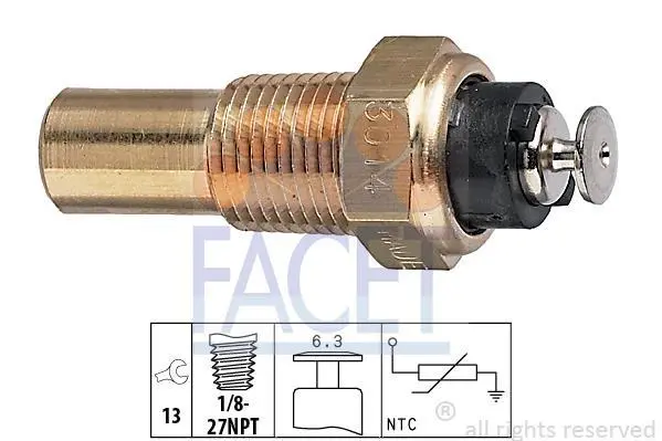 Датчик температури (1 конт.) DAEWOO LANOS/MATIZ/NUBIRA 0.8-2.5 95- FACET 7.3014 (фото 1)