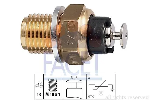 Датчик температури AUDI 80/100/ VW GOLF II/III 1.0-2.8 75-99 FACET 7.3073 (фото 1)
