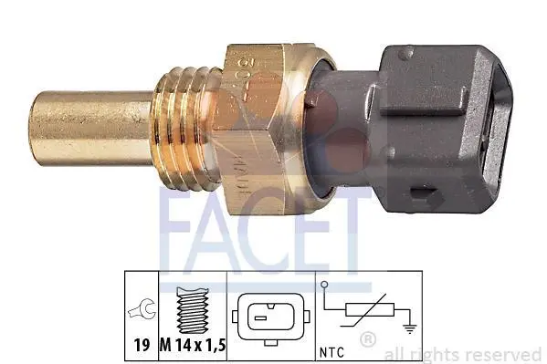 Датчик температури BMW 3 (E30)/5 (E34)/7 (E23) 77-96 FACET 7.3077 (фото 1)