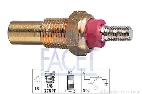 Датчик температури Ford Escort/Fiesta/Orion/Transit 1.1-3.0 83-99 FACET 7.3082