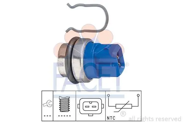 Датчик температури (2 конт./синій) VW T4/Audi A4/A6 83-03 FACET 7.3101 (фото 1)