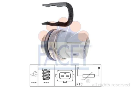 Датчик температуриKangoo/Trafic/ Megane 1.8i/1.9D/2.0i 95- FACET 7.3254