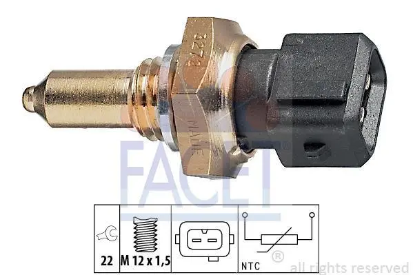 Датчик температури (2 конт./чорний) BMW 1 (F20)/3(E46/E90)/5(E39/E60) 1.4-5.0 97-16 FACET 7.3272 (фото 1)