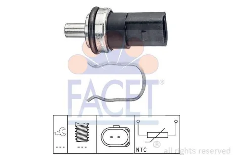 Датчик температури палива Audi A3/A4/Seat Leon/Skoda Super B/VW Crafter 1.2-3.0 TDI 98- FACET 7.3376