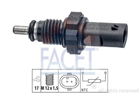 Датчик температури палива Caddy III/T5 2.0TDI 10-16 FACET 7.3378