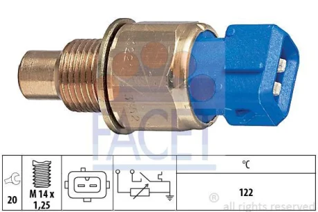 Датчик температури (2 конт., синій) BERLINGO/JUMPY 1.9D 96-15 FACET 7.3552