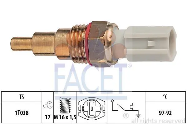 Датчик вмикання вентилятора MAZDA 323/626 1.3-2.2i 87- FACET 7.5189 (фото 1)