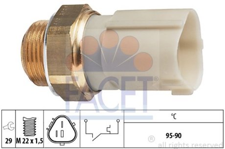 Датчик вмикання вентилятора A3/Leon/Octavia/Golf IV 96- FACET 7.5262 (фото 1)