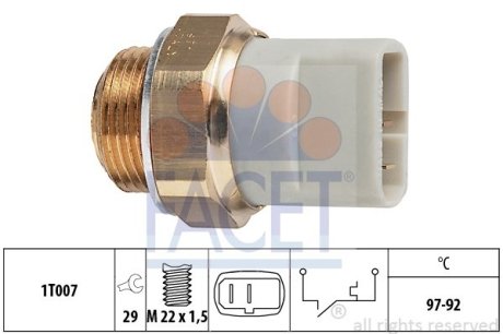 Датчик включения вентилятора Vito OM611 (на радиаторе) (2конт.) FACET 7.5279