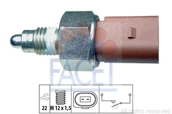Датчик заднього ходу Caddy III/Golf IV,V,VI/T5 04- FACET 7.6266 (фото 1)