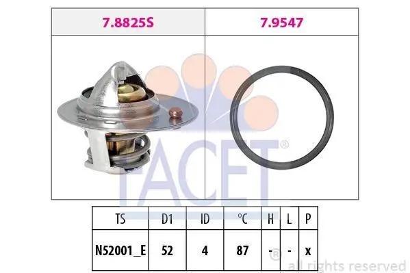 Термостат Mitsubishi ASX 10-/Colt 04-12/Lancer 08- FACET 7.8825 (фото 1)