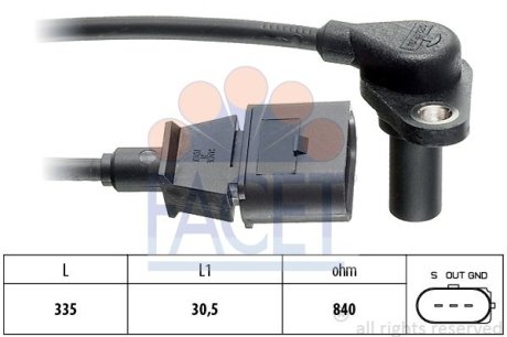 Датчик коленвалаVW Golf/Bora/Skoda Octavia 1.6-2.3 96-10 FACET 9.0220