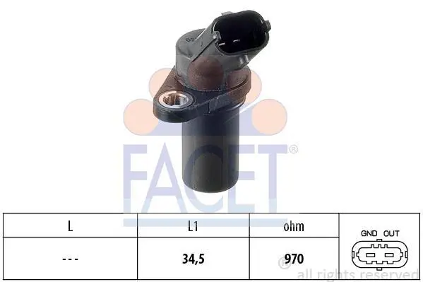 Датчик колінвала Opel Astra G/H/ Combo/Corsa B/C/D 1.0-1.4LPG 96- FACET 9.0235 (фото 1)