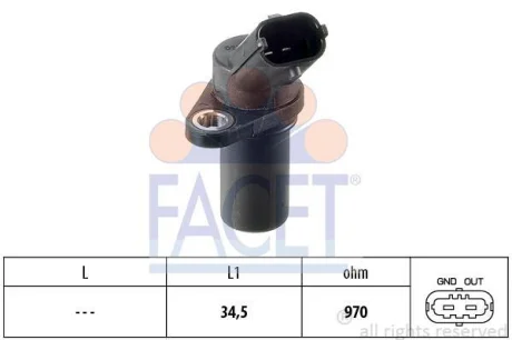 Датчик колінвала Opel Astra G/H/ Combo/Corsa B/C/D 1.0-1.4LPG 96- FACET 9.0235
