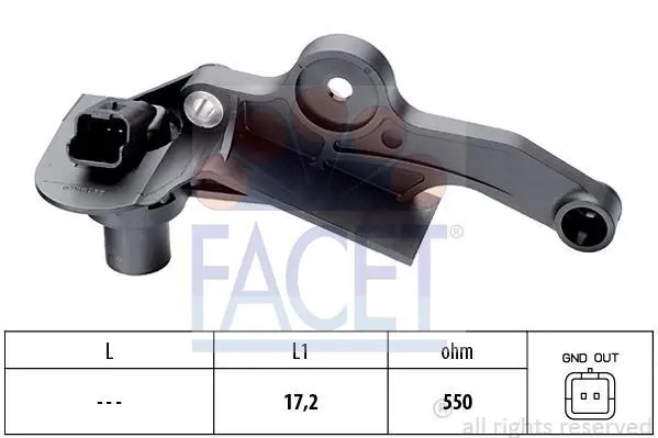 Датчик колінвала Citroen Berlingo I/C3/C4/Nemo/Peugeot 206 1.1-1.6i 90- FACET 9.0298 (фото 1)