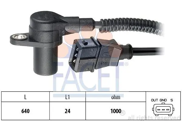 Датчик колінвала JUMPER/DUCATO/ Iveco DAILY III/BOXER 2.8D 99- FACET 9.0301 (фото 1)