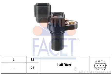 Датчик колінвала Santa FE 01-06/Picanto 04-/Lancer 95-08 FACET 9.0335