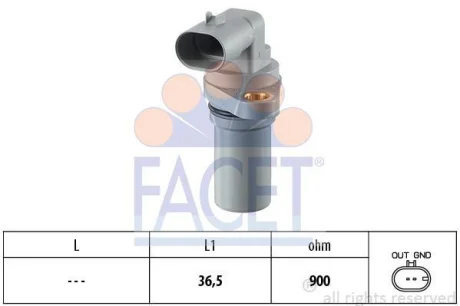 Датчик колінвала Fiat BRAVO II/ Opel ASTRA H, VECTRA C 1.9D/2.4D/3.2 02- FACET 9.0440