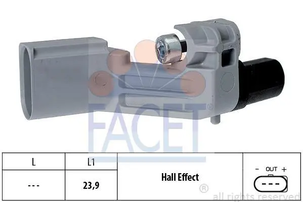 Датчик обертів колінвала Caddy/Crafter/T5 04- (23.9mm) FACET 9.0464 (фото 1)