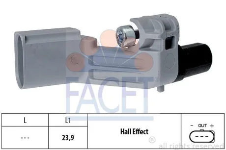 Датчик обертів колінвала Caddy/Crafter/T5 04- (23.9mm) FACET 9.0464