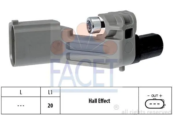 Датчик обертів колінвала Caddy/Crafter/T5 04- (20mm) FACET 9.0598 (фото 1)