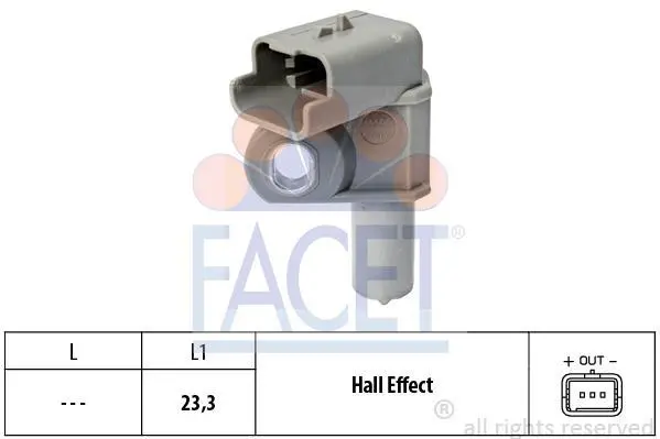 Датчик розподілвалу Citroen BERLINGO, C5,JUMPY/Fiat SCUDO 1.4D-2.2D 99- FACET 9.0632 (фото 1)