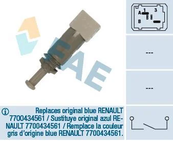 Вимикач світла гальма MITSUBISHI COLT CZC VI, COLT VI NISSAN INTERSTAR, KUBISTAR, PRIMASTAR OPEL MOVANO A, VIVARO A RENAULT CLIO II, ESPACE IV, KANGOO, KANGOO EXPRESS, LAGUNA I 11.93- FAE 24891