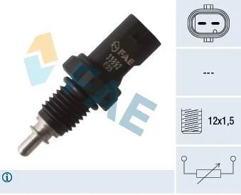 Датчик температури охолоджуючої рідини (кількість контактів: 2, коричневий) AUDI A1, A3, A4 ALLROAD B8, A4 ALLROAD B9, A4 B8, A4 B9, A5, A6 ALLROAD C6, A6 ALLROAD C7, A6 C6, A6 C7 1.2D-6.0D 05.03- FAE 33892