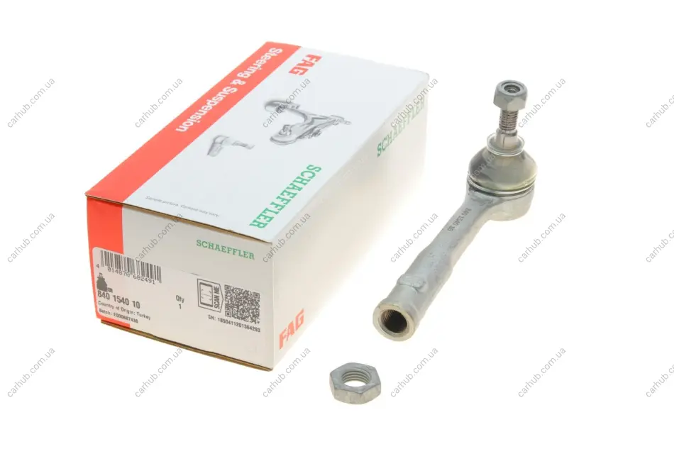 Рульовий наконечник прав ABARTH 500E FIAT 500, 500 C, 500E, 500L, 500X JEEP COMPASS, RENEGADE 0.9-Electric 09.12- FAG 840 1540 10 (фото 1)