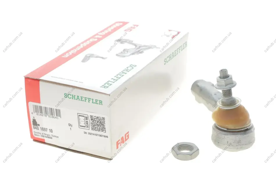 Наконечник тяги рульової (R) Hyundai i30 16-/Kia Ceed 18- FAG 840 1697 10 (фото 1)