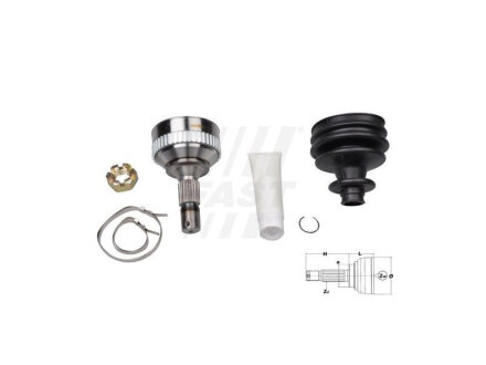 Шрус колісний ABS48 25/34 шліца Peugeot Partner FAST FT25088K