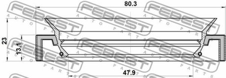Сальник піввісі 47.9x80.3x13.1x23 Highlander/Rav 4 00-13 FEBEST 95JAY-50801323L