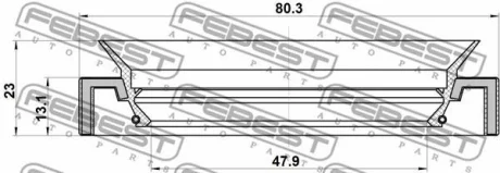 Сальник піввісі 47.9x80.3x13.1x23 Highlander/Rav 4 00-13 FEBEST 95JAY-50801323L