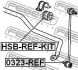 Втулка стабілізатора (к-кт) Honda CR-V 07- FEBEST HSB-REF-KIT (фото 2)